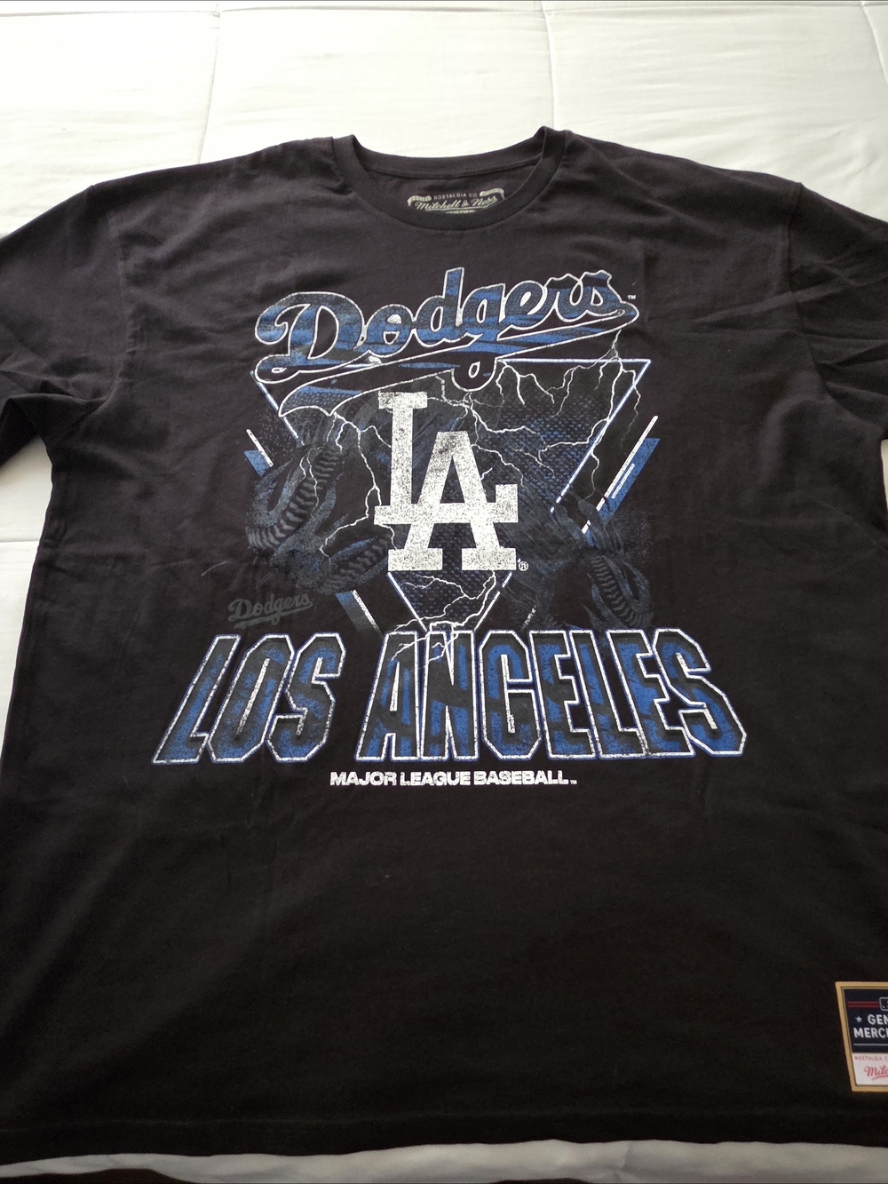 Dodgers Mitchell & Ness Black Dodgers Los Angeles Graphic Tee NEW Never Worn